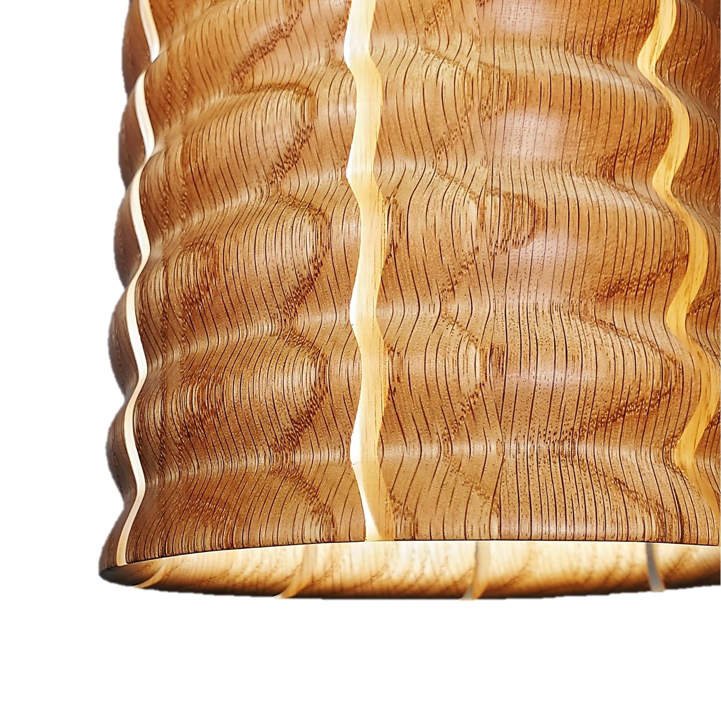 Quarter image of Strake Studio Dello Pendant Lamp made from Oak wood.