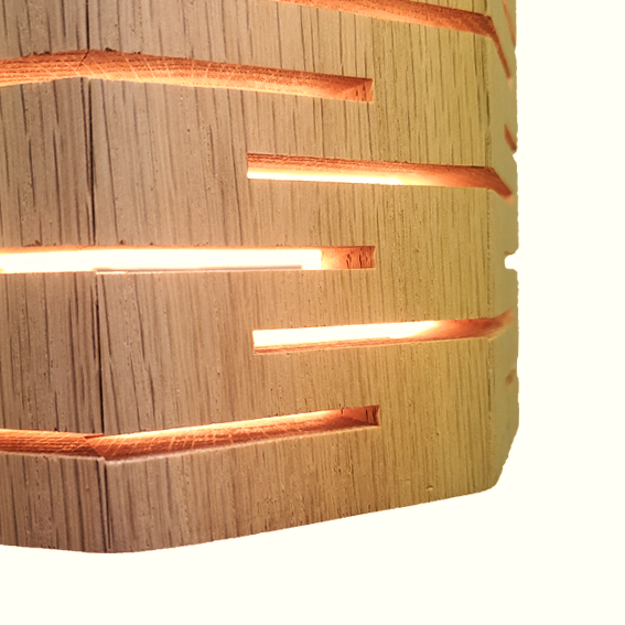 Quarter image of Strake Studio Henlopen Pendant Lamp made from Oak wood.