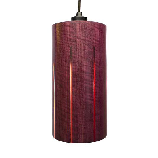 Strake Studio Latimore Pendant Lamp made from Purpleheart exotic wood.