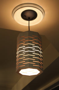 Installed image of Strake Studio Henlopen Pendant Lamp made from Oak wood.
